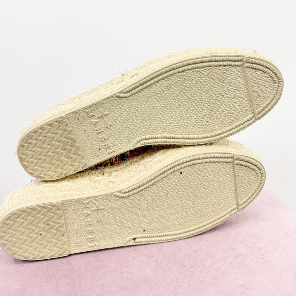Manebi Woven Acapulco Raffia Jute Platform Multicolor Espadrilles Size 37 - Picture 8 of 9